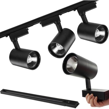 3x LAMPY SUFITOWE WISZĄCE REFLEKTORY Z LISTWĄ 1m