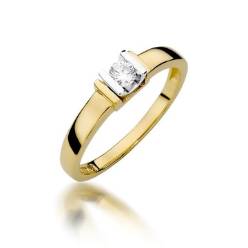 Pierścionek W-343 0,10ct brylanty żółte złoto 585