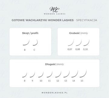 НАКЛАДКИ ДЛЯ РЕСНИЦ 10в1 10D - C, 0,10, 10 мм WONDER LASHES