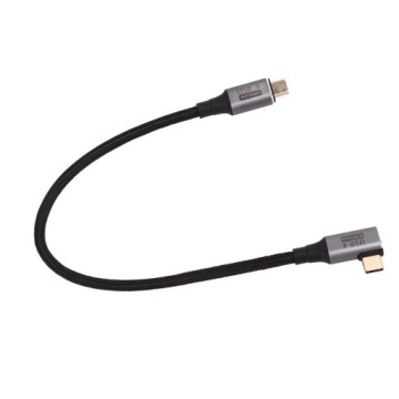 УГОЛ 90° КАБЕЛЬ USB 4.0 TYPE-C 40 ГБ/С ВИДЕО + ЗВУК 0,3 М