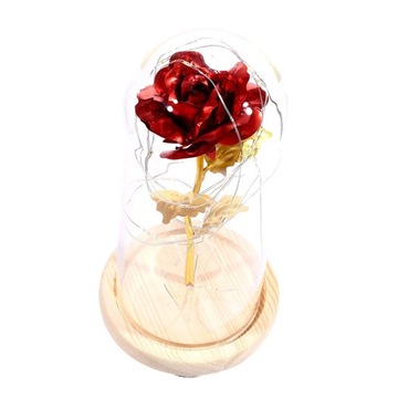 Dome Wooden Base Lamps with LED Red
