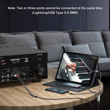 Аудиокабель USB C — RCA для DVD, усилителя, динамика, автомобильной стереосистемы 1 м