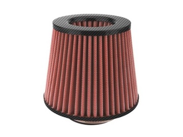 Красный конусный воздушный фильтр CARBON + 3 адаптера AMIO-01713