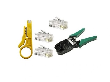 ZACISKARKA RJ45 RJ11 RJ12 + WTYKI 50 SZTUK RJ45