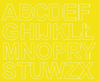 Litery samoprzylepne 4 cm naklejki z folii żółty