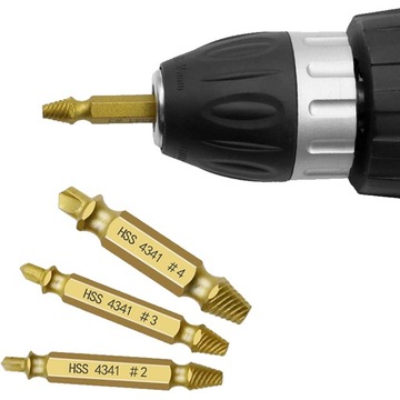 ЭКСТРАКТОРЫ ДЛЯ СЛОМАННЫХ ВИНТОВ, ШПИЛЬКИ, 6 шт, НАБОР + ЧЕХОЛ