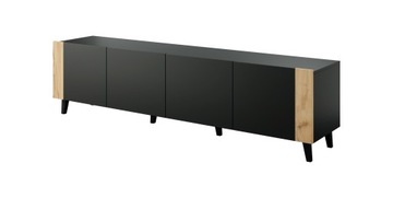 Szafka RTV FARO czarny mat +dąb craft - Cama Meble