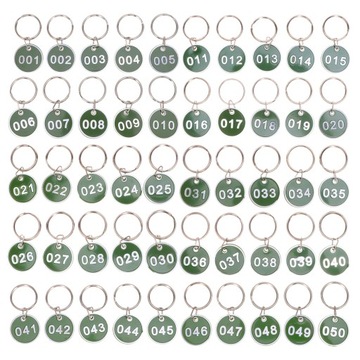 ПОДВЕСКИ ДЛЯ КЛЮЧЕЙ МЕТАЛЛИЧЕСКИЕ ПРОНУМЕРНЫЕ 50 ШТ.