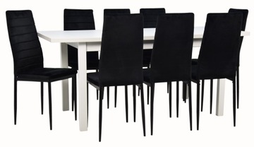 DUŻY stół 8 krzeseł welur aksamit DO POKOJU salon
