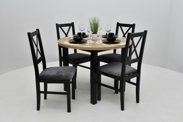 СКАНДИНАВСКИЙ ИНТЕРЬЕР – СТОЛ И 4 ДЕРЕВЯННЫХ СТУЛА