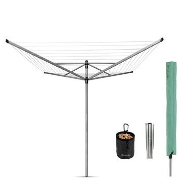 BRABANTIA - Suszarka ogrodowa 50 m - Mocowanie do gruntu, pokrowiec...