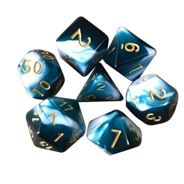Hot multi-sided 7-Die zestaw kości gra w kości dla TRPG DND akcesoria