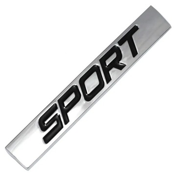 EMBLEMAT LOGO naklejka SPORT 3D 9cm SAMOCHÓD KLAPA DRZWI CZARNY