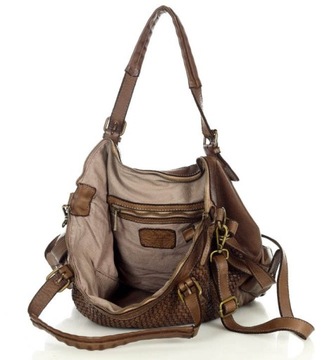 Кожаная сумка-шопер с регулируемыми ручками.