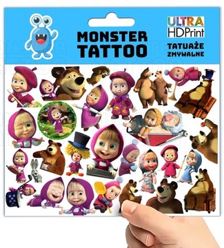 МОЮЩИЕСЯ ТАТУ ДЛЯ ДЕТЕЙ МАША И МЕДВЕДЬ ОРИГИНАЛЬНЫЕ ДИЗАЙНЫ