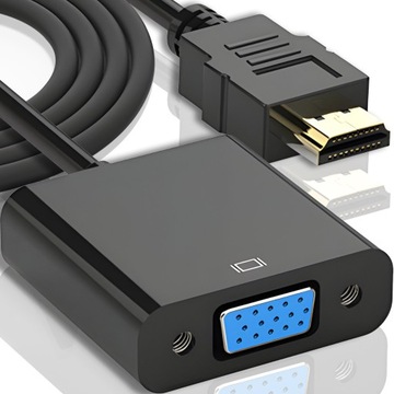 KONWERTER HDMI DO VGA D-SUB 15 PIN KABEL ADAPTER MONITOR FULL HD 1080p