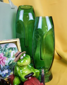 Ваза FACE, ЗЕЛЕНОЕ СТЕКЛО, 30 см