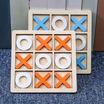 6xTic TAC Toe Деревянная настольная игра XO Шахматная настольная игра Интерактивная 4 предмета