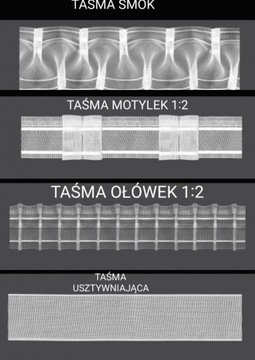 Taśma FIRANOWA marszcząca 5cm DO FIRAN ZASŁON WYBÓR MARSZCZENIA