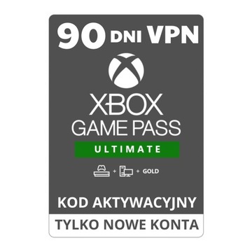 XBOX GAME PASS ULTMATE 90 DNI / 3 MIESIĄCE AKTYWACJA VPN TYLKO NOWE KONTA