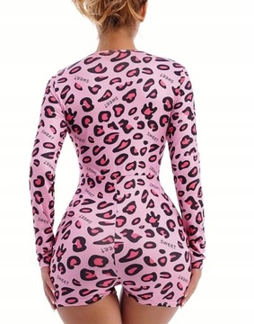 ЦЕЛЬНАЯ ПИЖАМА С ШОРТАМИ НА МОЛНИИ ПЛОТНЫЙ СПАЛЬНЫЙ КОСТЮМ - L