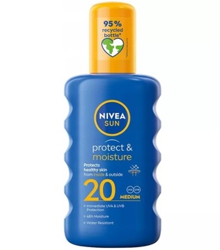 NIVEA SUN NAWILŻAJĄCY BALSAM W SPRAYU DO OPALANIA SPF 20 200 ML