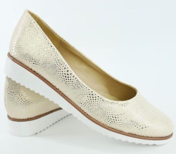 SKORPIO ПОЛЬСКИЕ ЗОЛОТЫЕ ТУФЛИ БАЛЛЕРИНА ТУФЛИ НА ТЕХНИКЕ R40