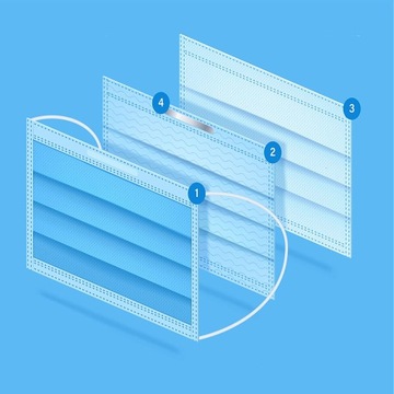 Маска защитная 3-х слойная 100 шт.