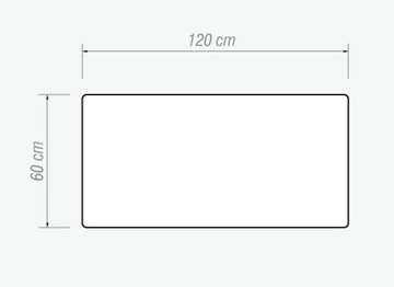 Большой настольный коврик 60х120см, прозрачный, толщина 1мм.