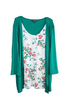 Bonamrarche bluzka wiskoza 2w1 print 52 6XL 24