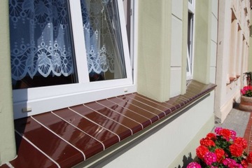 Наружные керамические подоконники, 30 см, шоколадные