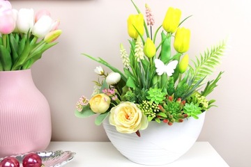 Прорезиненные тюльпаны - бабочка - Кремовый/Белый