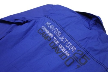 CAMP DAVID Męska Niebieska Koszula w Napisy Logo M / L