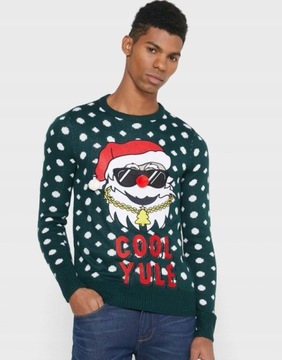 Brave Soul męski świąteczny sweter M mikołaj