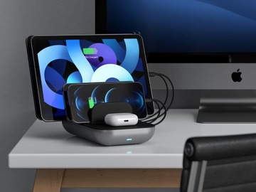 ЗАРЯДНАЯ СТАНЦИЯ SATECHI 2x USB-C 2xUSB-A QI, беспроводная связь