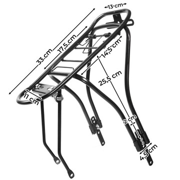 ЗАДНИЙ ВЕЛОСИПЕДНЫЙ БАГАЖНИК ВЕСОМ ДО 25 КГ, 16–26 ДЮЙМОВ, ДЛЯ РЕГУЛИРУЕМОГО ВЕЛОСИПЕДНОГО ФОНАРА