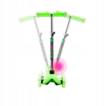 ТРЕХКОЛЕСНЫЙ ДЕТСКИЙ САМОКАТ TOBBI-TOYS БАЛАНСОВЫЕ КОЛЕСА LED ЗЕЛЕНЫЙ