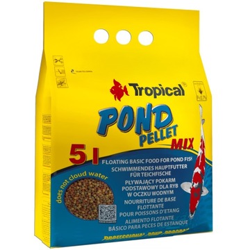 Tropical Pond Pellet Mix Pokarm dla ryb pływające kuleczki oczku wodnym 5L