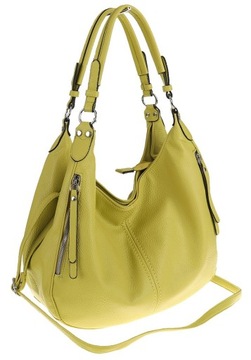 The Grace bags Torebka damska skóra ekologiczna LH2425 Lemon yellow