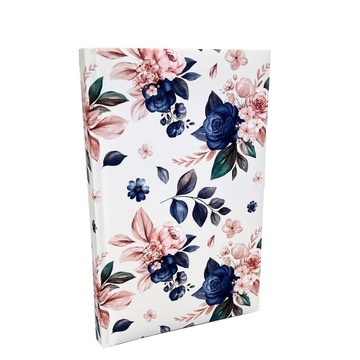 Elegancki Notes Notatnik A5 192 strony w kratkę Soft Touch NIEBIESKIE RÓŻE