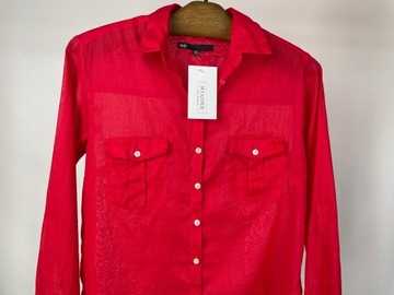 Koszula damska czerwona mgiełka ramia bawełna WE FASHION r. M (38)
