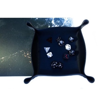 CZARNY DICE TRAY TACKA NA KOŚCI RPG 22X22 CM