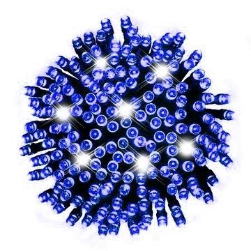 LAMPKI CHOINKOWE 100 LED NIEBIESKI STAŁE FLASH NIEBIESKI + FLASH HURT