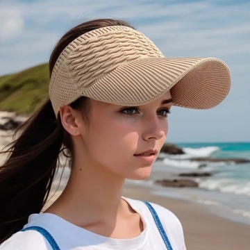 Женская крыша Sun Sun Beach Cap с новой черной крышей