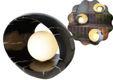 LAMPA SOLARNA na ogród taras stojąca czarna marmur