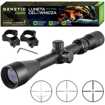 LUNETA CELOWNICZA 3-9X40 ZOOM CELOWNIK OPTYCZNY KRZYŻ SIATKA MIL-DOT + MONT