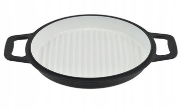 Kociołek żeliwny emaliowany 3w1 stojak+ patelnia 10 L