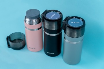 СТАЛЬНОЙ ТЕРМОС ДЛЯ НАПИТКОВ С КРУЖКОЙ KITE ОБЪЕМОМ 0,47 МЛ