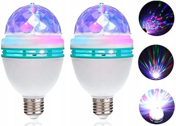 ВРАЩАЮЩАЯСЯ ЛАМПОЧКА ДИСКОШАР LED RGB POWER E27 ЛАЗЕРНЫЙ ПРОЕКТОР ДЛЯ ВЕЧЕРИНКИ