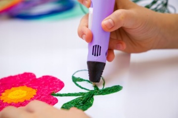 Набор фиолетовых ручек 3D Pen для детей + стержни + ножницы